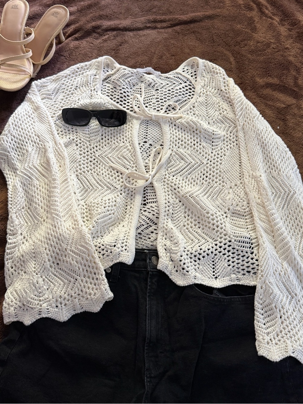 White knit sweater